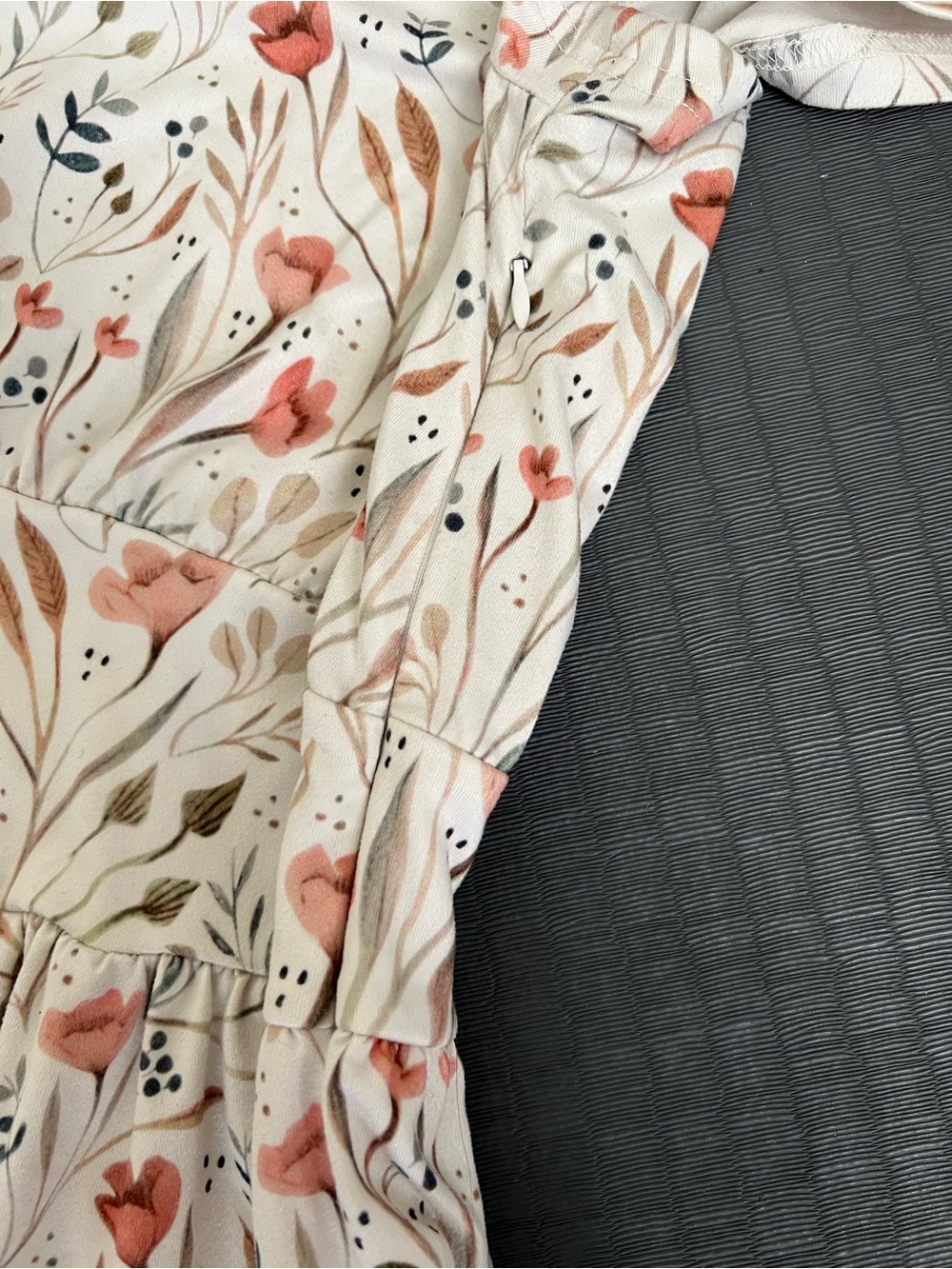 Nursing Friendly-The Adeline-Ivory Floral(hidden zippers for nursing) - Picture 3 of 7